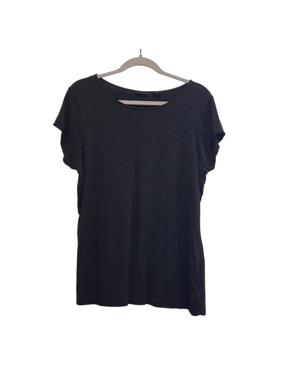 Tahari Modal Stretch Short Sleeve Black Top Womens XL